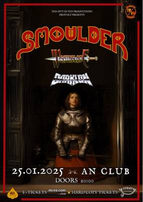 Smoulder Live for the first time in Athens,Special guests : Wrathblade + Darklon,Σάββατο 25 Ιανουαρίου - An Club